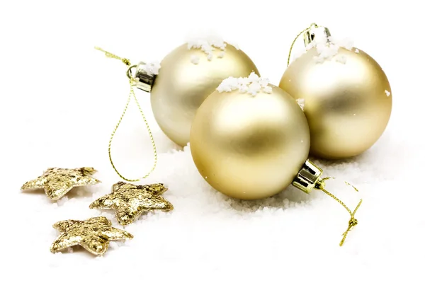 Palle d'oro di Natale — Foto Stock