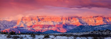 Red Rocks panorama at sunset clipart