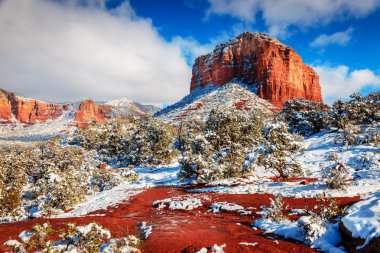Courthouse Butte under snow clipart
