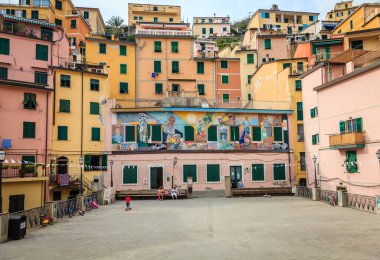 Riomaggiore, Italy, September, 22, 2015: Traditional houses in the village of Riomaggiore in Italy