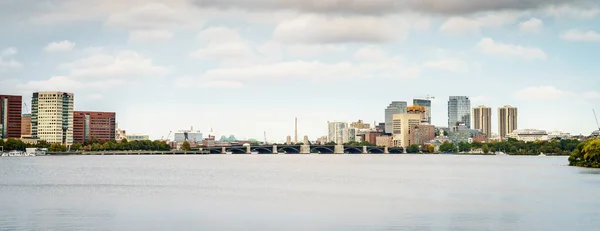 Vista Horizonte Boston Partir Uma Ponte Outro Lado Rio Charles — Fotografia de Stock