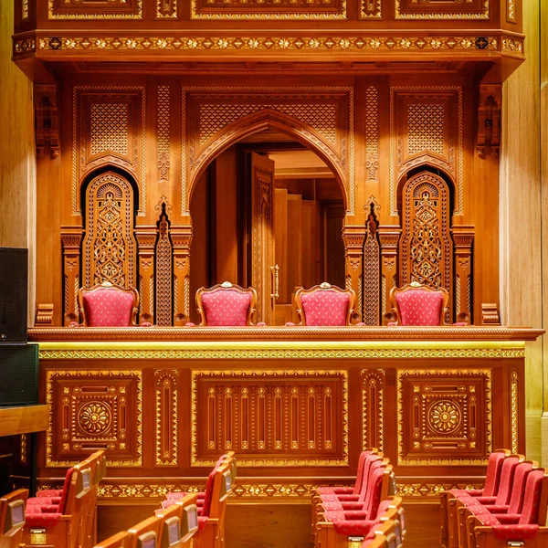 Muscat Omán Prosince 2016 Podrobnosti Interiéru Královské Opery Muscatu Omán — Stock fotografie