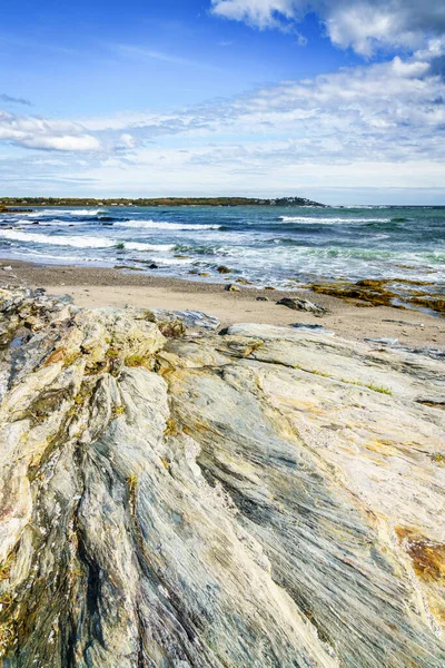 Vista Panorámica Costa Crescent Beach State Park Cape Elizabeth Maine —  Fotos de Stock