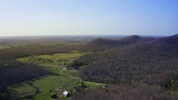 Vista Aerea Panoramica Della Campagna Del Kentucky Centrale Vicino Berea — Video Stock