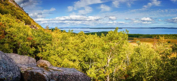 Vista Panorâmica Acadia National Park Coasline Partir Precipice Trail — Fotografia de Stock