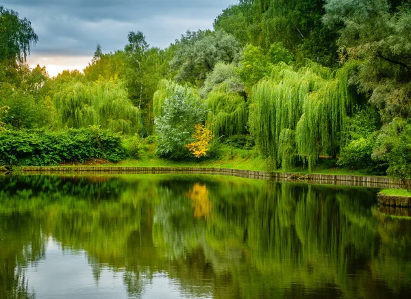 Vroege Herfst Scene Een Park Moskou Rusland — Stockfoto