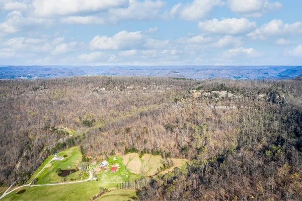 Scénický Letecký Pohled Krajinu Středního Kentucky Berei — Stock fotografie