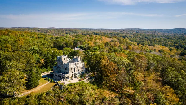 Luchtfoto Van Gillette Castle Terrein Gillette Castle State Park Connecticut — Stockfoto