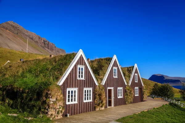 Traditionella Isländska gräs hus — Stockfoto