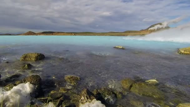 Geothermal power station and hot water — Stock Video