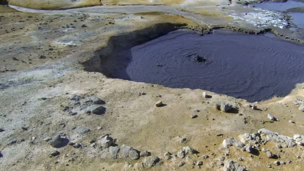 Boiling mud pool — Stock Video