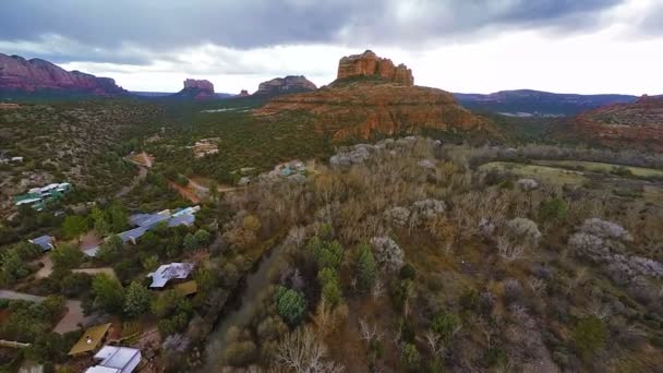 Flying over Red Rocks — Stock Video