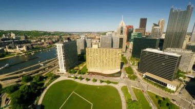 Pittsburgh şehir havadan görünümü