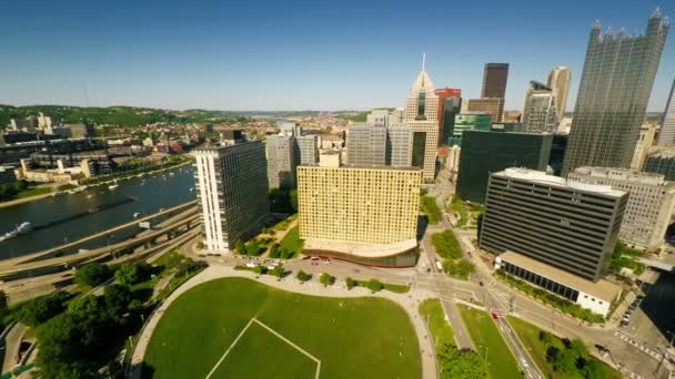 Vista aérea del centro de Pittsburgh — Vídeo de stock