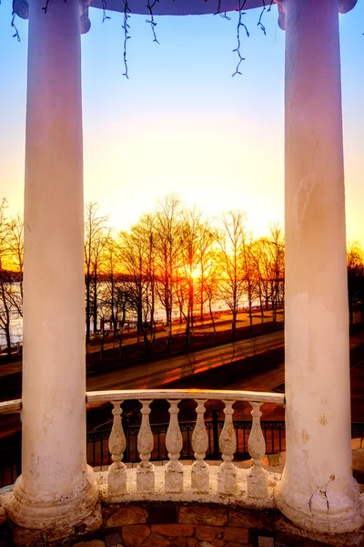 Сонця над через річку Волга — стокове фото