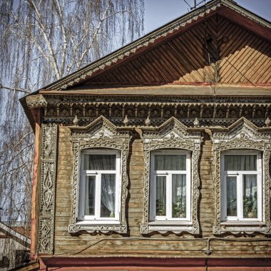 Geleneksel eski Rus ev cephe