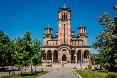 15 Haziran 2024, Belgrad, Sırbistan: Belgrad, Sırbistan 'ın merkezindeki St. Marks Kilisesi