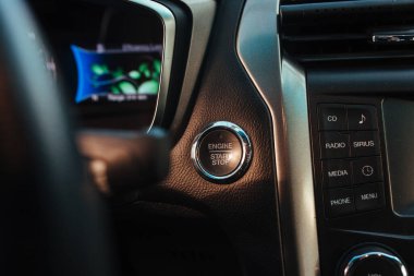 car start button, concept car interior