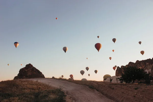 Desfile Globos Aire Caliente Capadocia Amanecer —  Fotos de Stock