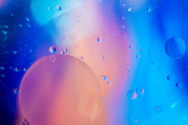 Space or planets universe cosmic abstract background. Abstract molecule sctructure. Water bubbles. Macro shot of air or molecule. Abstract space background. Selective focus