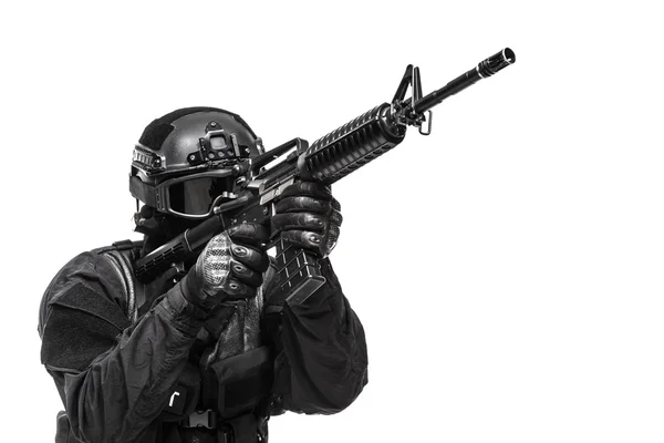 Oficer policji spec ops Swat — Zdjęcie stockowe