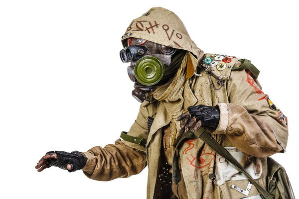 studio shot of nuclear survivor