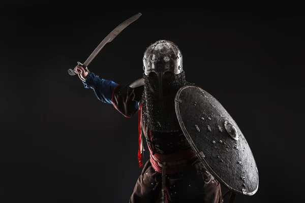 Mongol warrior in armour — Stock Photo, Image