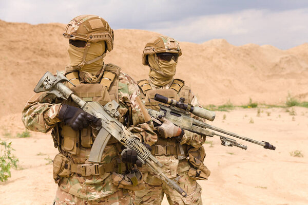 Equipped and armed special forces soldiers