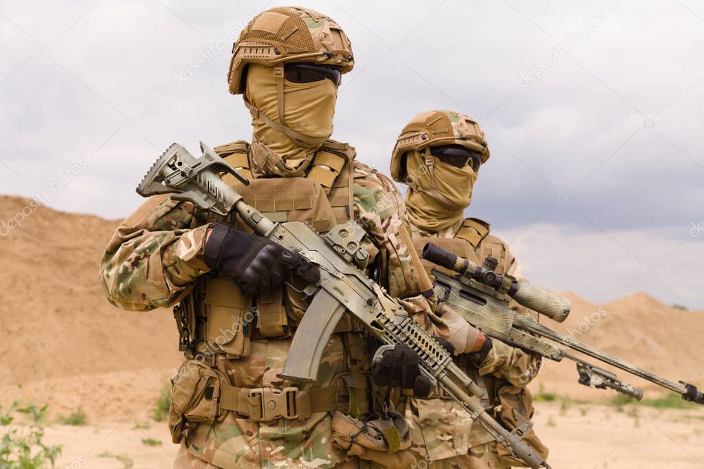 Special forces soldiers close-up