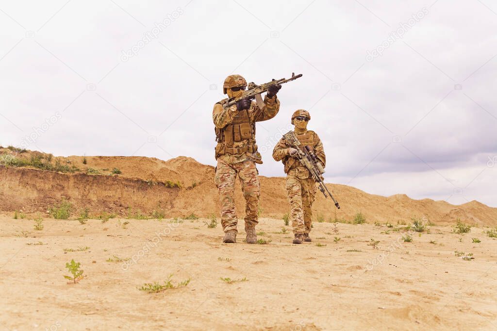 Special forces soldier in battlefield