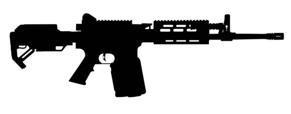 Machine gun symbol silhouette — Stock Vector