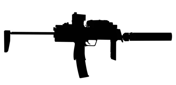 Military assault submachine gun — Stock Vector