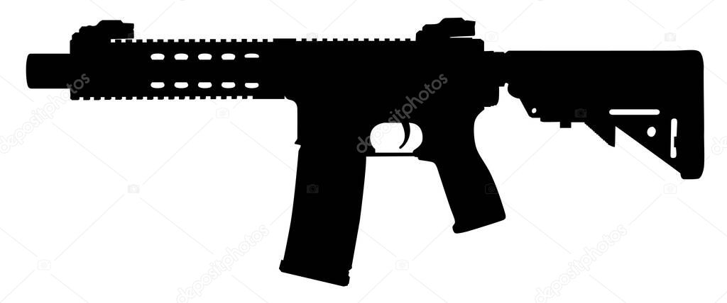 Assault rifle vector isolated
