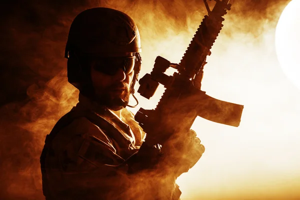 Bearded special forces soldier — Stock Photo, Image