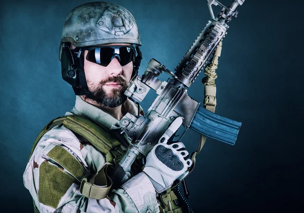 Bearded special forces soldier — Stock Photo, Image