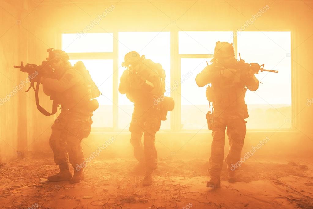 United States Army rangers in action