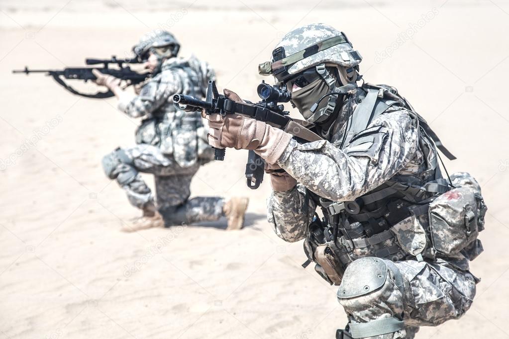 infantrymen in action