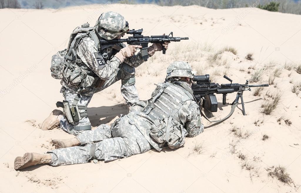 infantrymen in action