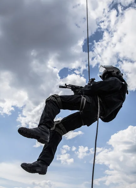 Assalto de rapel — Fotografia de Stock