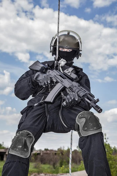 Rappeling assault — Stock Photo, Image