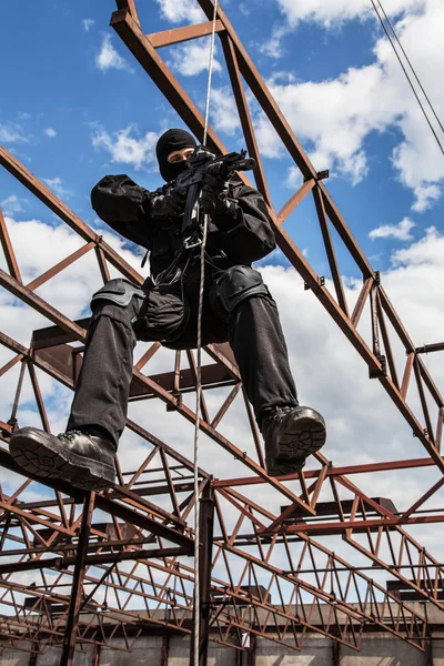 Rappeling assault — Stock Photo, Image