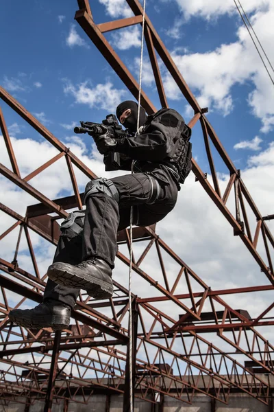 Assalto de rapel — Fotografia de Stock