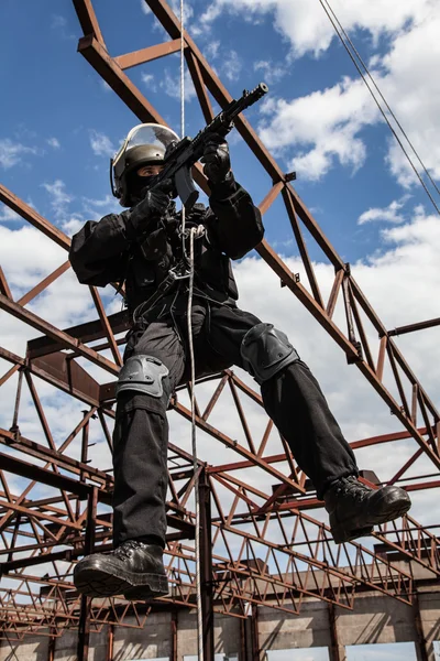 Rappeling assault — Stock Photo, Image