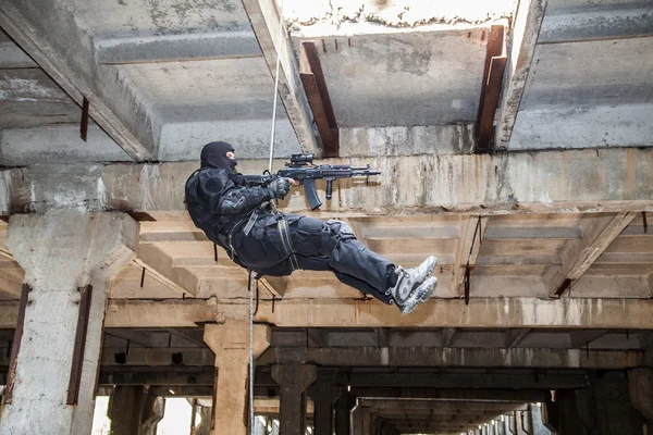 Rappeling assault — Stock Photo, Image