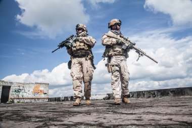 Navy SEALs in action clipart