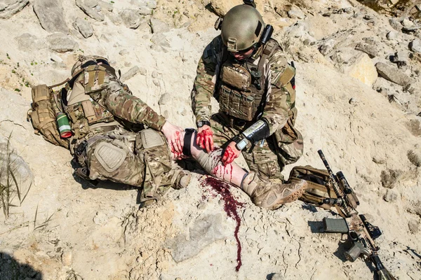 Legemidler på slagmarken – stockfoto