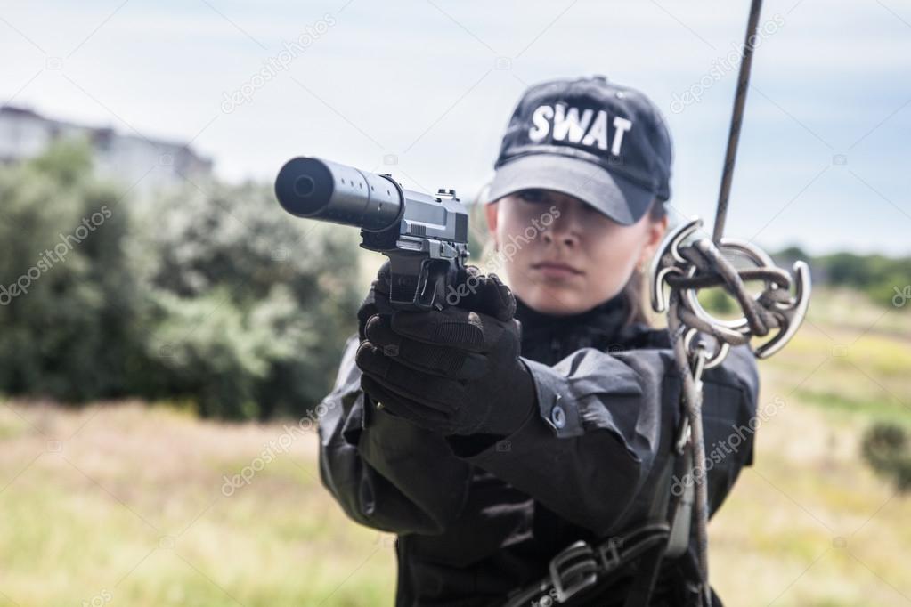 Female police officer SWAT