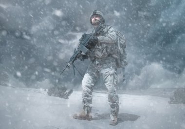 Airborne trooper winterstorm clipart