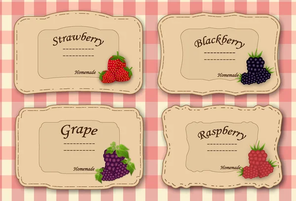 Set of retro labels for jam Vector Graphics