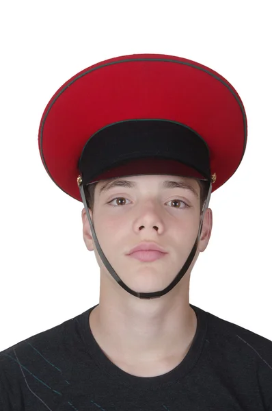 Schattige jongen in de Beret — Stockfoto